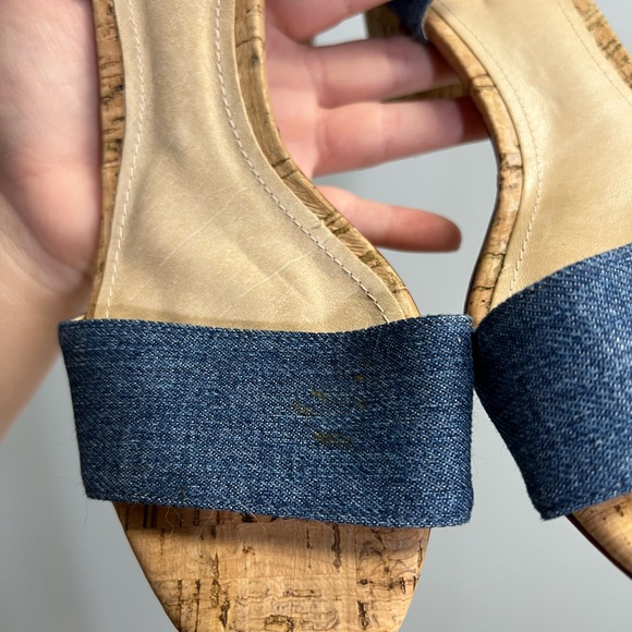 Schultz Denim Strappy Ankle Block Heel Sandal - 8.5 No Box - Picture 2 of 7